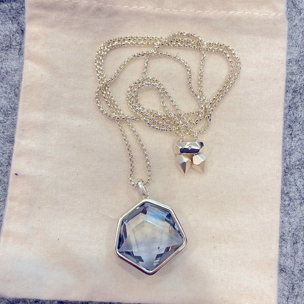 Brand new Kendra Scott aquamarine pendent gold necklace